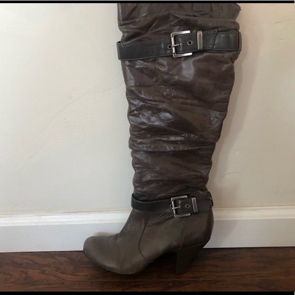 Jessica Simpson 2" High Heel Mid Calf Capry Boots Buckles SZ 7 - Picture 3 of 5